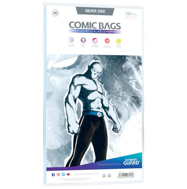 Bolsas de comics Silver Size (pack de 100 unidades con cierre reutilizable)