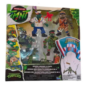 Pack de 4 Sewer Heroes con paracaídas TMNT classic