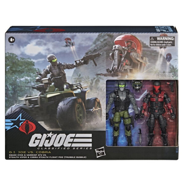 Snake Eyes Varmint ATV vs. Stealth Viper Cobra Stealth Flight Pod GI Joe Classified